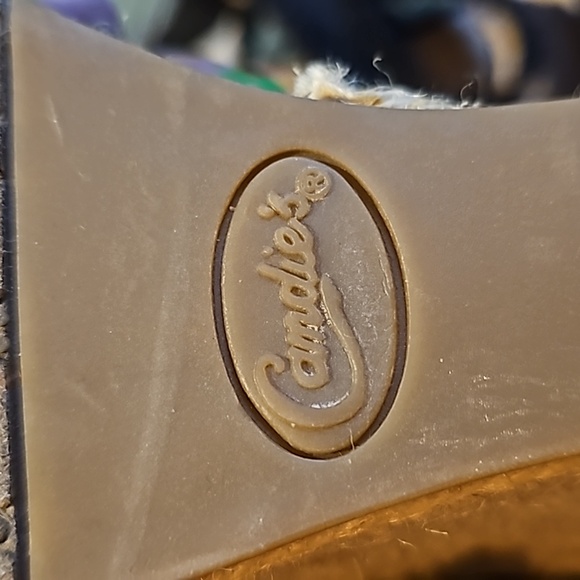 Candie's Camimi black wedge Jean material size 10 - Picture 7 of 9